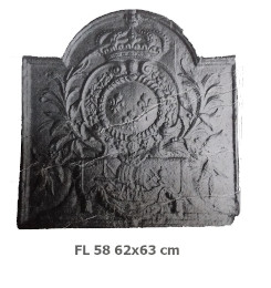  Decorated cast iron fireplace plate